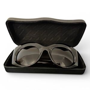 Balenciaga Tortoise Shell Sunglasses with Black Case